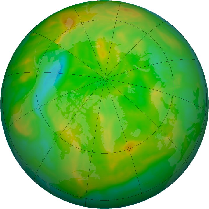 Arctic ozone map for 09 June 2012